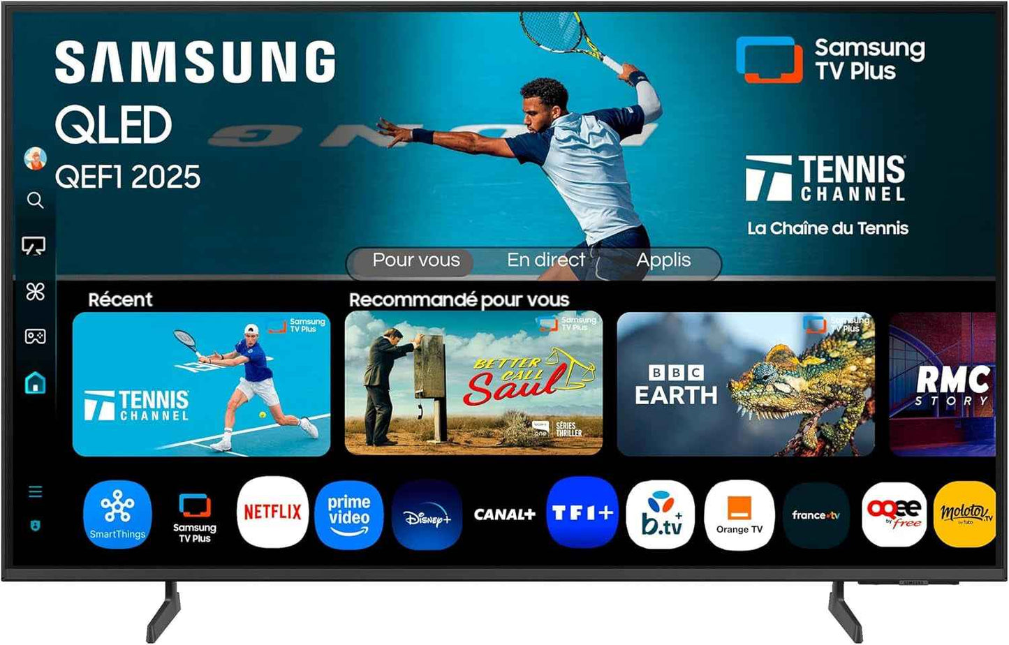TV AI 50 Pouces QLED 50QEF1 4K Smart TV, Quantum Dots, Q4 AI Processor, Wifi, Airplay, HDR, Q-Symphony, OTS Lite, Knox Security, Gaming Hub, Bixby, Application Opérateurs Intégrées