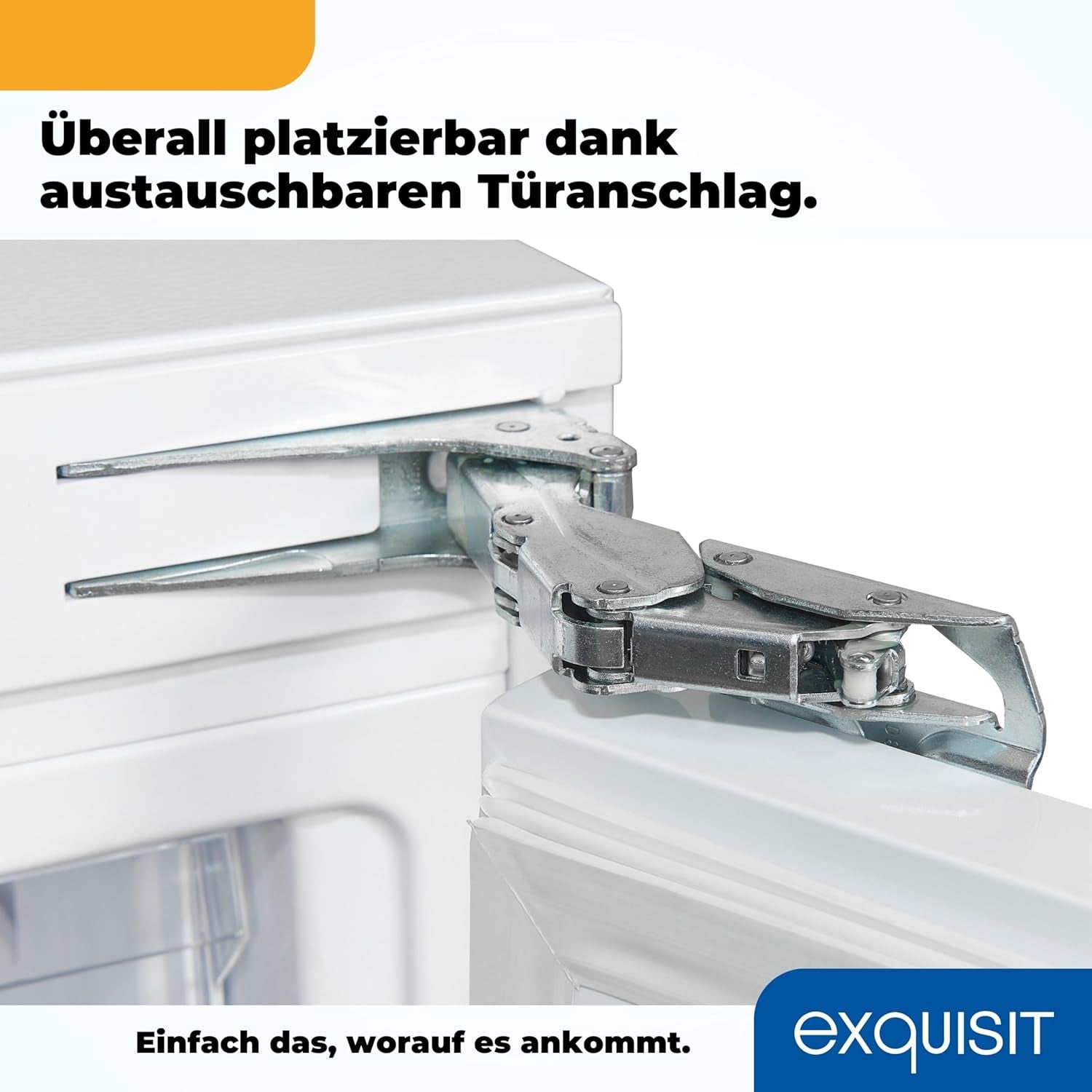 Exquisit UKS140-V-FE-010E Unterbau Kühlschrank, Nischenhöhe 82,5 Cm, 60 Cm Breit, 138L, Festtürmontage, Abtauvorgang Automatisch, Eierablagen, Temperatureinstellung, Weiß
