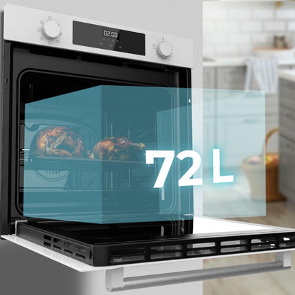 Four Intégrable 60 Cm Bolero Hexa M226000 Verre Blanc A. 2800 W, 72 L, 7 Fonctions, Mode Grill, Fan Assisted Grill, Mode Convection, Defrost, Steam Base X2, Steam Easyclean, Steam Assist