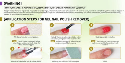 15Ml Dissolvant Vernis Semi Permanent, Enlève Le Vernis Gel En 3 À 5 Minutes Sans Trempage Ni Enveloppement, Enlève Facilement Et Rapidement Vernis Gel