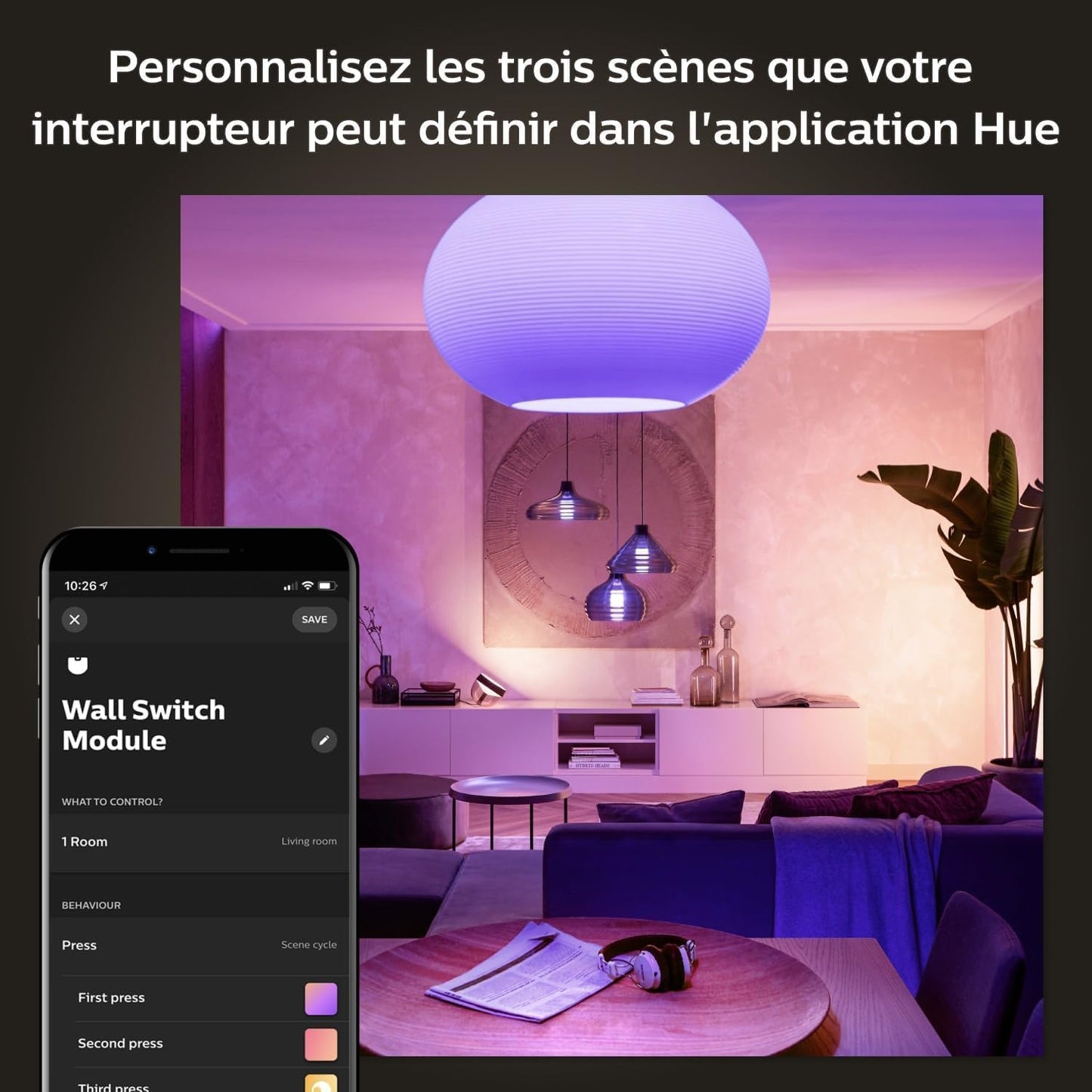 Philips Hue Module D'Interrupteur Filaire, Pack De 2