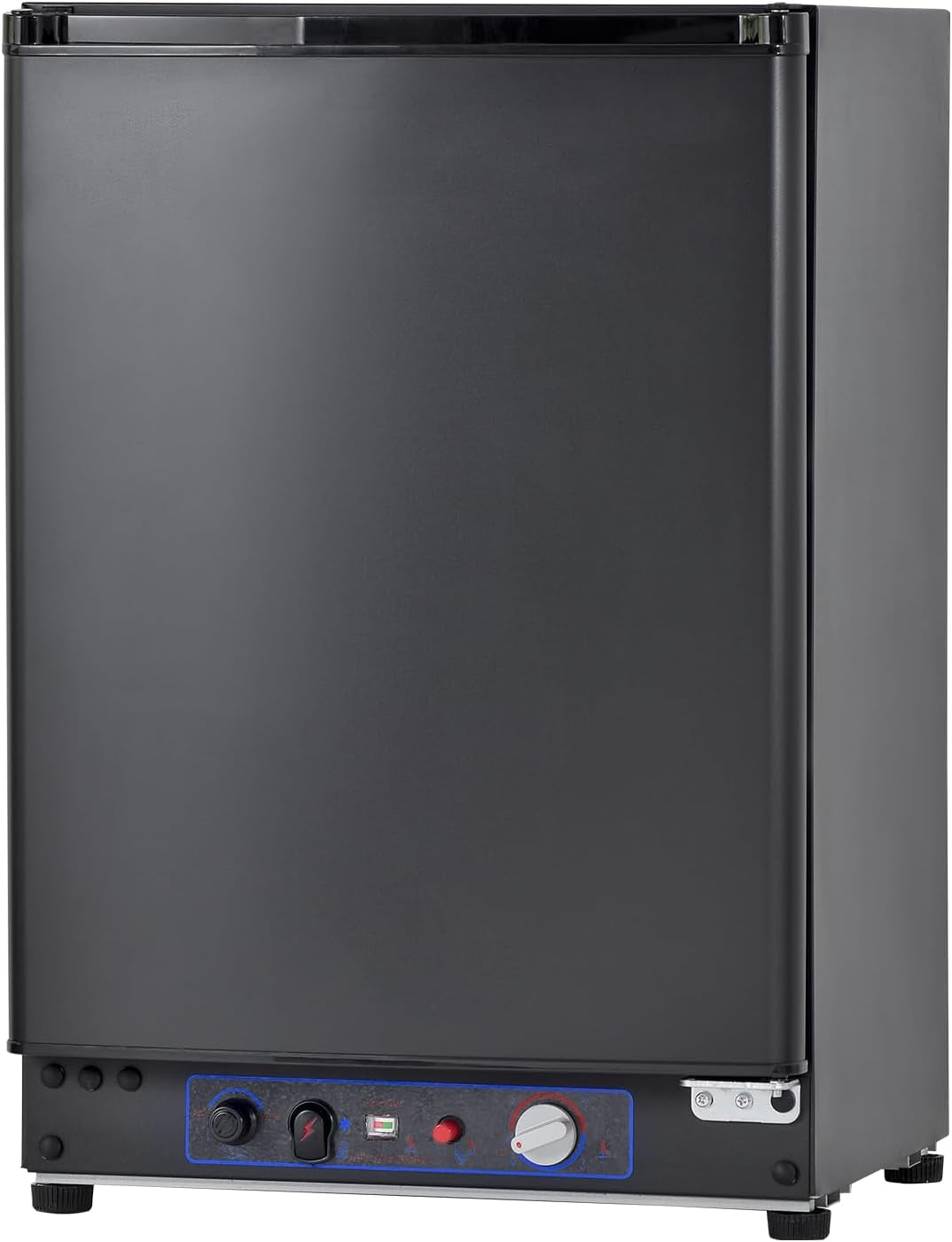 Frigo Trimixte 12V/220V/Gaz,60L,Frigo Camping Gaz, 30Mbar, Température 0-10℃, Porte Réversible, Mini Réfrigérateur Silencieux Pour Camping-Car Caravane Mobile-Home,Noir