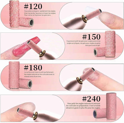 Ponceuse À Ongles, 100Pcs Mini Bands,For Acrylic Nail Gel Removal, Plastic Polishing Manicure,Petites Planches À Polir Les Ongles #240 Rose