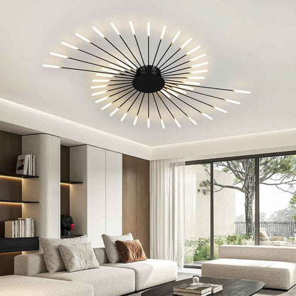 Plafonnier LED Feu D'Artifice 42-T¡§Ote Lampe De Plafond Moderne Suspension Lustre Int¡§|Rieur Pour Salon Salle ¡§¡È Manger Bureau ¡§|Clairage De Plafond(Noir)