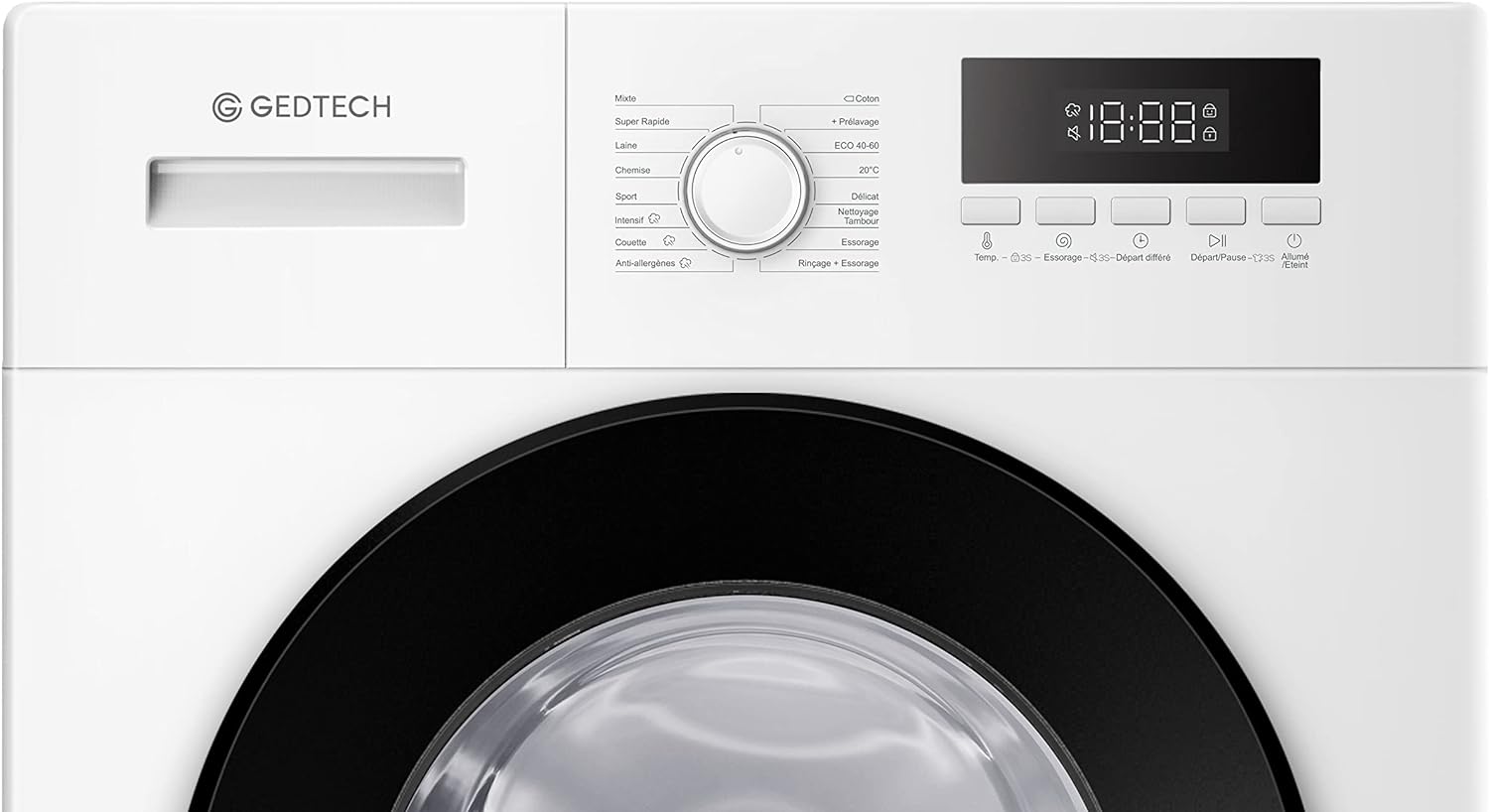- Lave-Linge GLL81400WH - 8Kg - 1400 Trs/Min - Charge Frontale - Classe Énergétique a - Couleur Blanc