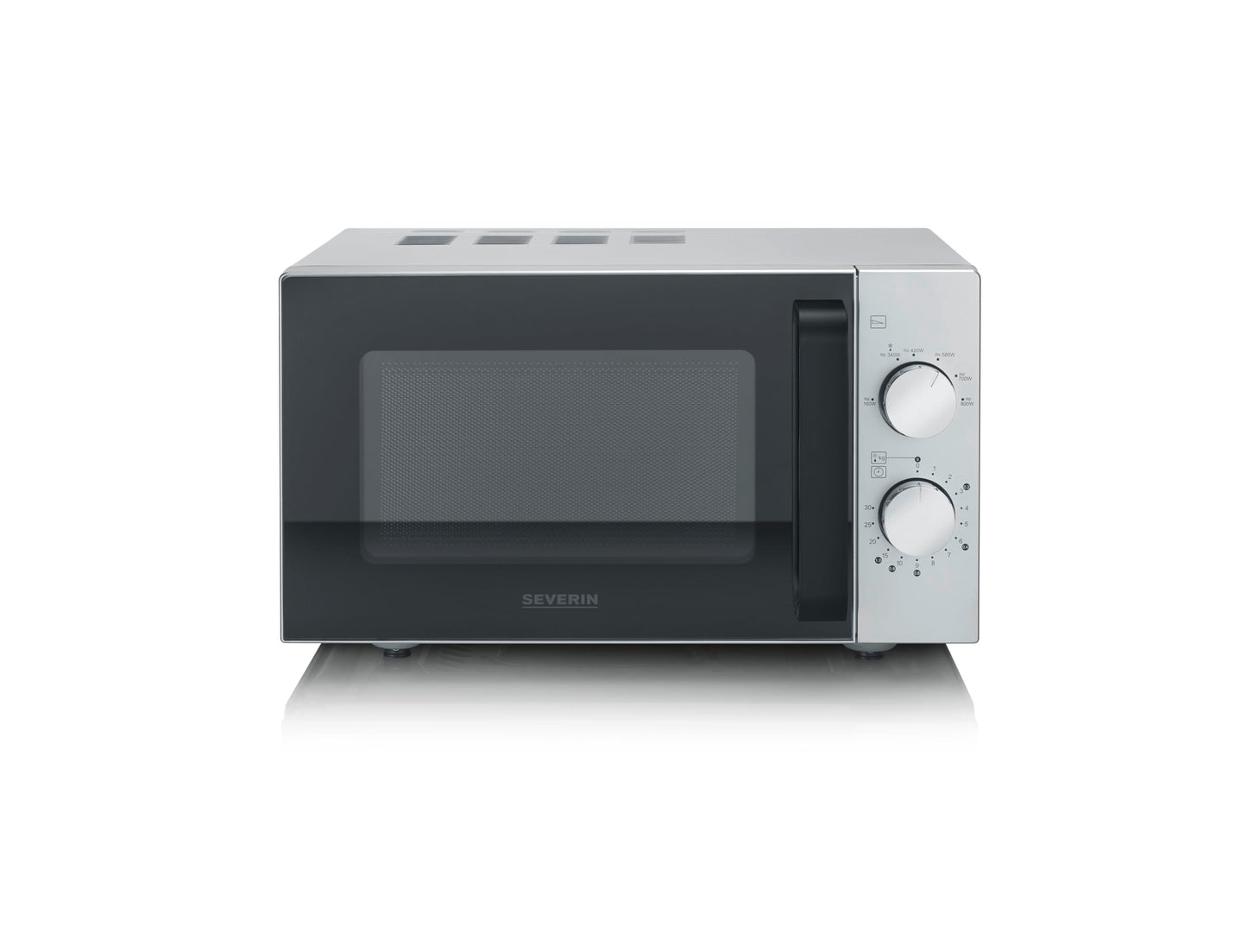 SEVERIN Microwave Oven, 20 L, with Ceramic Flat Bottom, up to 800 W, 6 Power Levels, Black, MW7761
