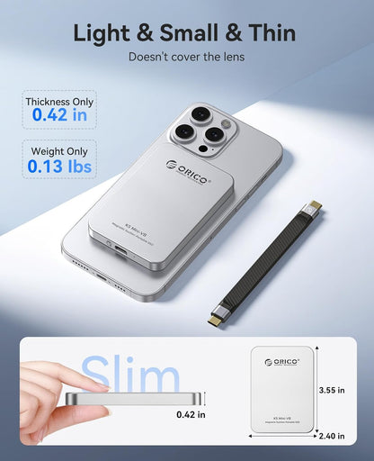 1To SSD Externe Magnétique, En Alliage D’Aluminium, Jusqu’À 460 Mo/S, Disque Dur Externe SSD, Extension De Stockage Pour Iphone 17 Pro Max, Smartphones USB‑C – K5MINI Argent