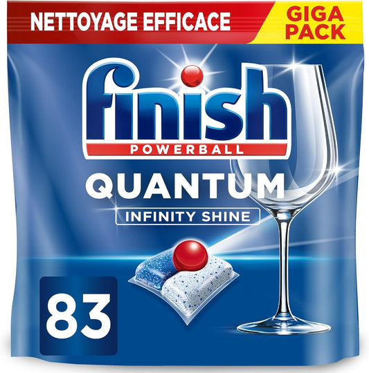 Quantum Infinity Shine Pastilles Lave-Vaisselle, Elimine Les Taches Tenaces, 83 Capsules
