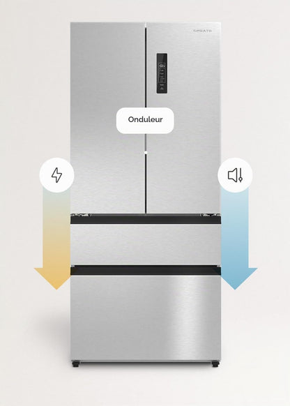 / FRIDGE STUDIO FRENCH DOOR PRO 509 / Réfrigérateur Style French Door 509L Inox / 83,3 X 63,5 X 191,2 Cm/No Frost, Space Pro, Care+, Commande Tactile Électronique, 160W