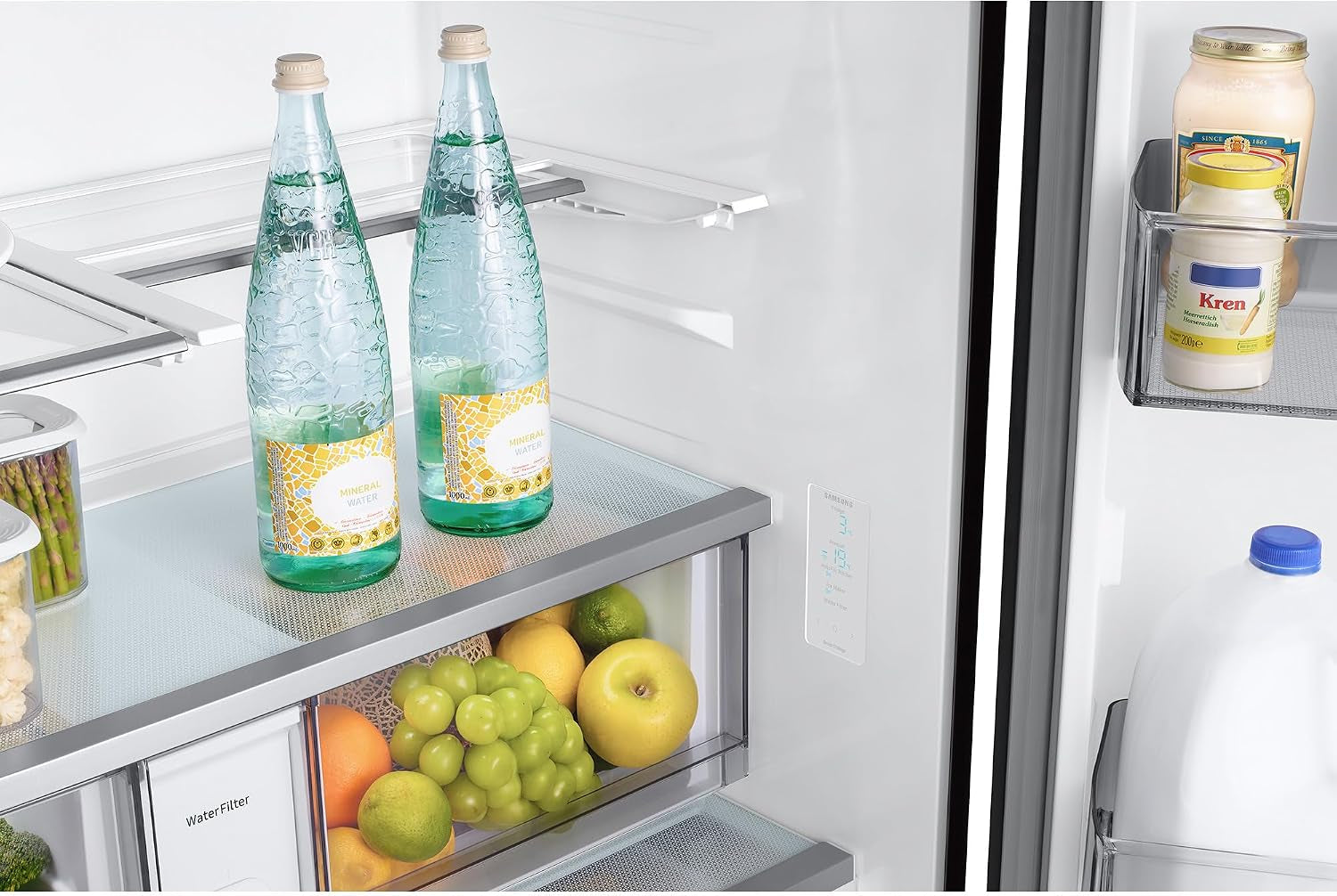 Samsung RF24BB620EB1EF French-Door-Kühlschrank Mit Gefrierfach, 177,8 Cm, 674 L, Smartthings AI Energy Mode, Autofill Water Picher, Dual Ice Maker, Premium Black Steel