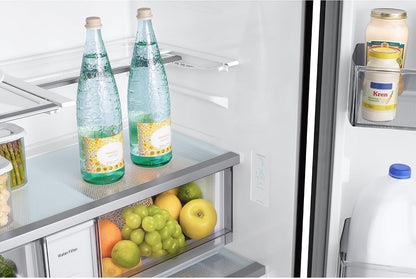 Samsung RF24BB620EB1EF French-Door-Kühlschrank Mit Gefrierfach, 177,8 Cm, 674 L, Smartthings AI Energy Mode, Autofill Water Picher, Dual Ice Maker, Premium Black Steel