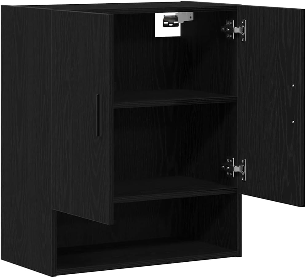 Meuble Mural 60 X 31 X 70 Cm Bois D'Ingénierie Chêne Noir | T'As Largement De La Place Pour Ranger Tes Affaires Et Garder Tout En Ordre,