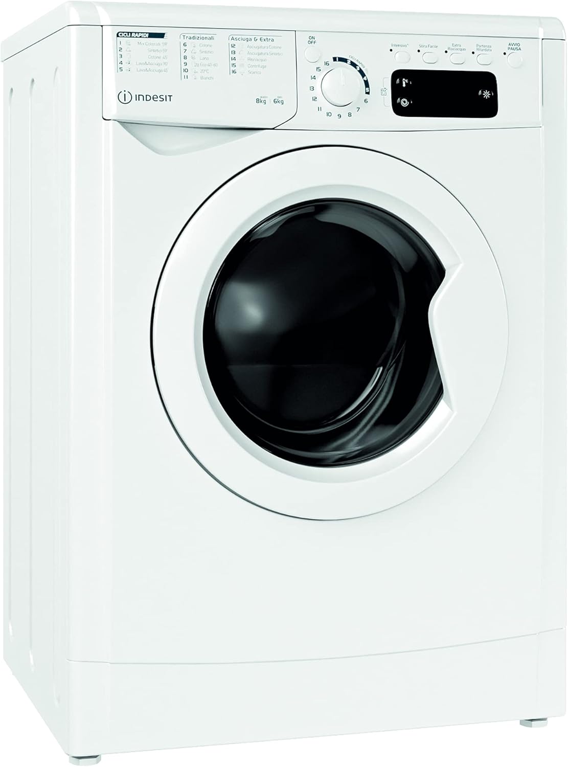 EWDE 861483 W IT N - Lave-Linge 8 Kg Charge Avant, Libre Installation. Centrifugeuse 1400 Tours Par Minute. Largeur 59,5 Cm, Profondeur 53,5 Cm, Hauteur 85 Cm, Classe Énergétique D, Blanc
