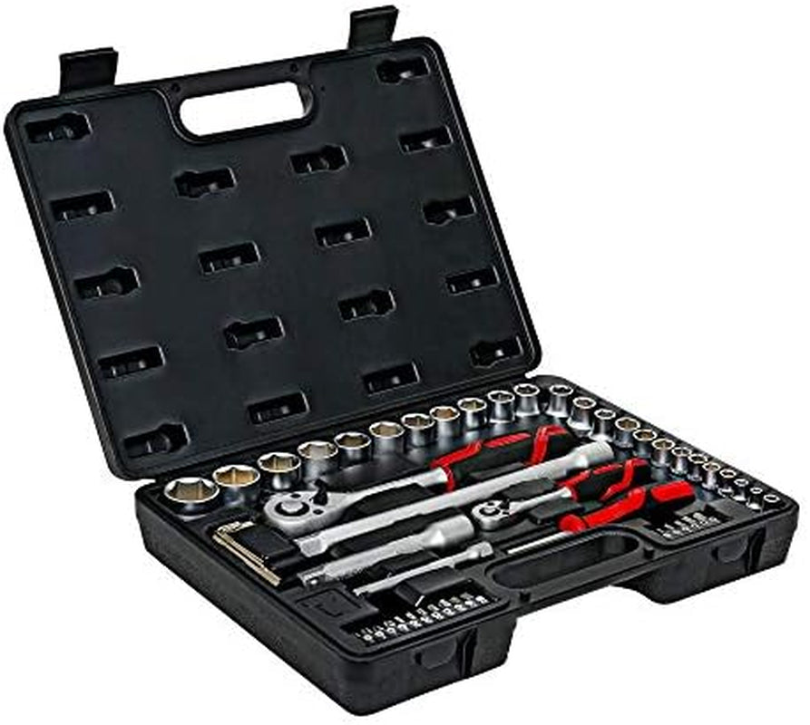 Jeu De 54 Clés À Douilles 1/4'' + 1/2'', Douilles Hexagonales De 5-27Mm, Phillips, Torx, Jeu De Douilles