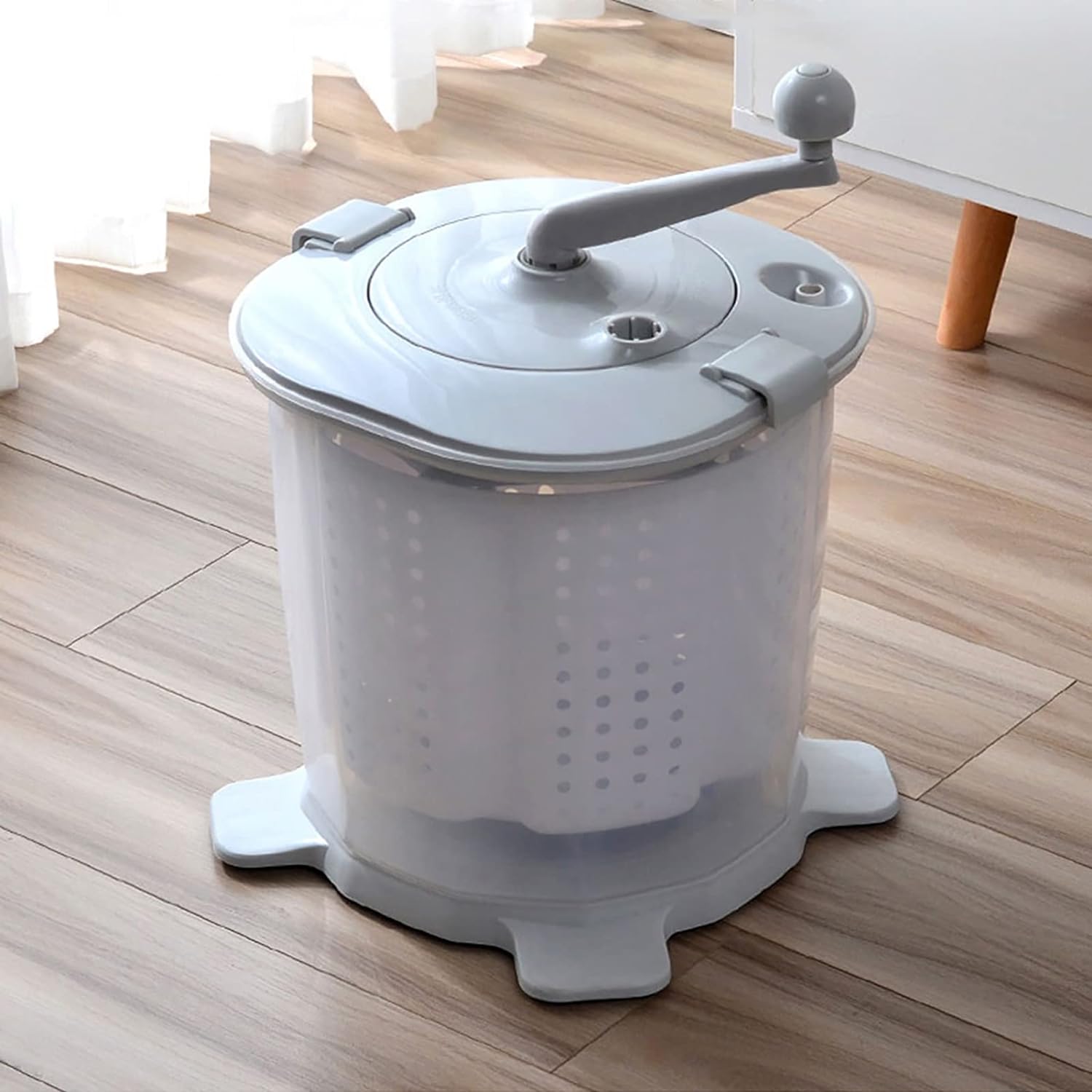 Cryfokt Machine À Laver Portable, Laveuse Manuelle À Vêtements Non Électrique, Laveuse Et Sèche-Linge Avec Coussinets De Panier De Déshydratation, Laveuse À Linge Pour Dortoirs