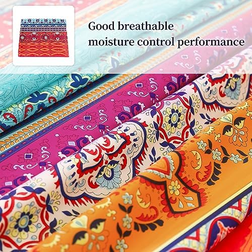 MAXYOYO Mattress Cover for Traditional Japanese Futon Mattress, Futon Floor Mats Cover with Zipper, Super Soft and Machine Washable, Navy Floral, Twin
