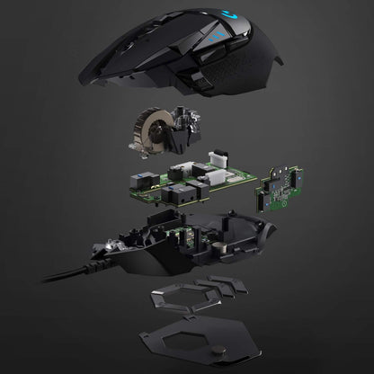 Logitech G G502 HERO High Performance Wired Gaming Mouse | HERO 25K Gaming Sensor, 25600 DPI, RGB, Adjustable Weight, 11 Programmable Buttons, Built-in Memory, PC/Mac - Black