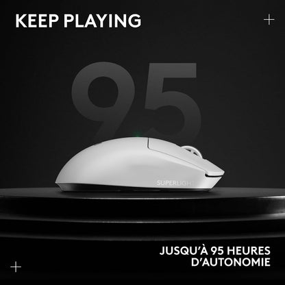Logitech G PRO X SUPERLIGHT 2, Wireless Gaming Mouse, East Europe Version | Pro-Grade 60g Mouse, 5 Buttons, 44,000 DPI Sensor, 8kHz Ratio, USB-C Charging PC/Mac - White