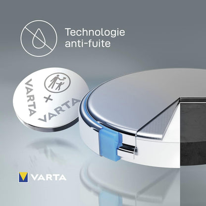 VARTA CR1632 Button Batteries, Pack of 2, Lithium Coin, 3V, Safe Packaging for Kids, for Small Electronic Devices - Watches, Car Keys, Remote Controls | child safety packaging, medical thermometer, heart rate monitor, car key, remote control, scale