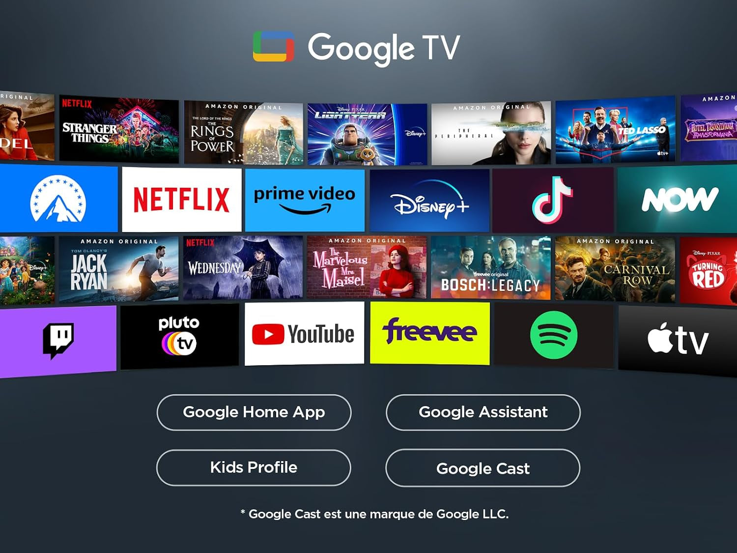 TCL 55V6C LED Direct Smart TV 55", HDR 4K, Avec Technologie Google TV (Dolby Audio, Motion Clarity, Compatible Avec Google Assistant Et Alexa)