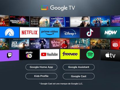 TCL Téléviseur LED Direct 50V6C 50" 4K HDR Smart TV Avec Google TV (Dolby Audio, Motion Clarity, Compatible Avec Google Assistant & Alexa)