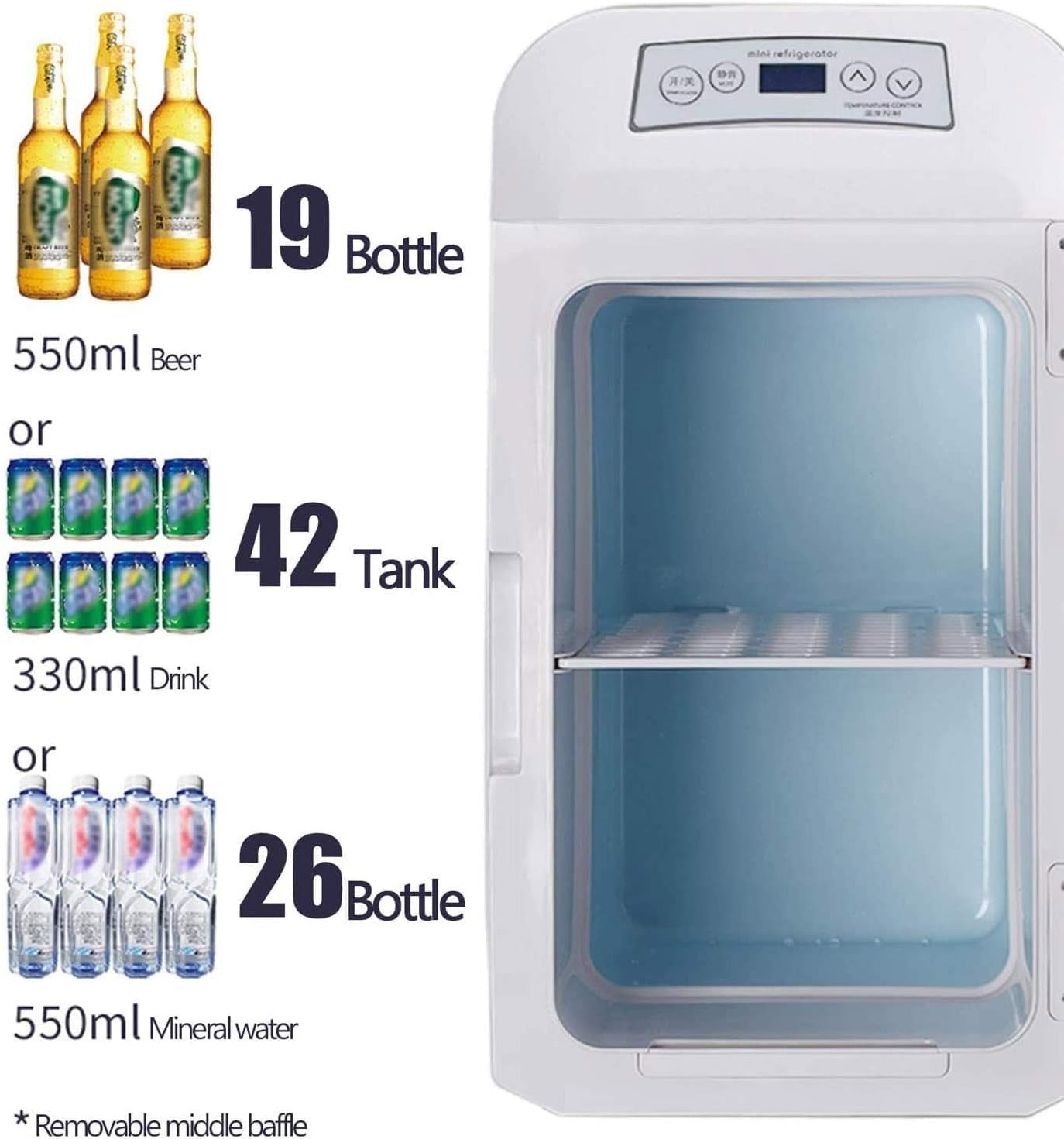 YADLCR Mini Réfrigérateur Glacière Thermoélectrique Congélateur 35L Voiture/Camion 24V / 12V / 220-240V Chaud/Froid Frigo Portable Pour La Conduite De Voyage À Domicile