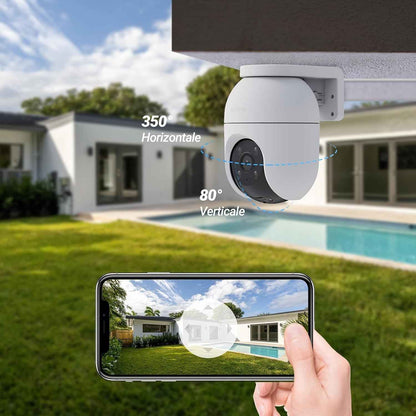2Pack Caméra De Surveillance Extérieur Wifi À 360° C8C 2MP | Détection Humaine, Vision Nocturne En Couleur, Suivi Auto-Zoom, Audio Bidirectionnel, IP65 Etanche, Défense Active