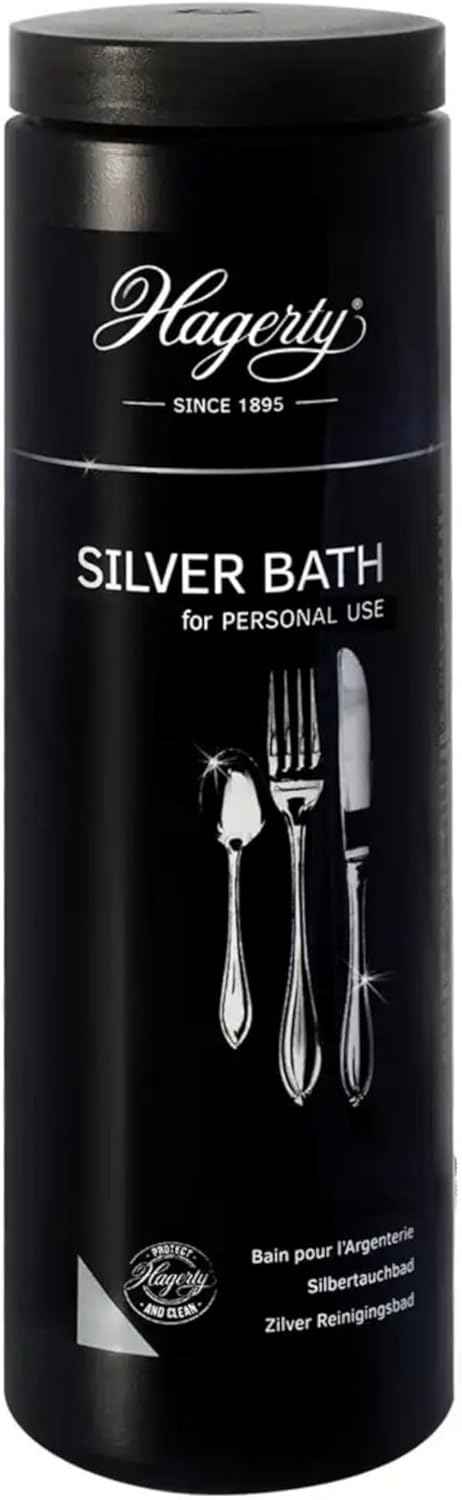 Hagerty Silver Bath 580 ml | Effective cleaning for silver or silver plated cutlery, lasting protection against tarnishing