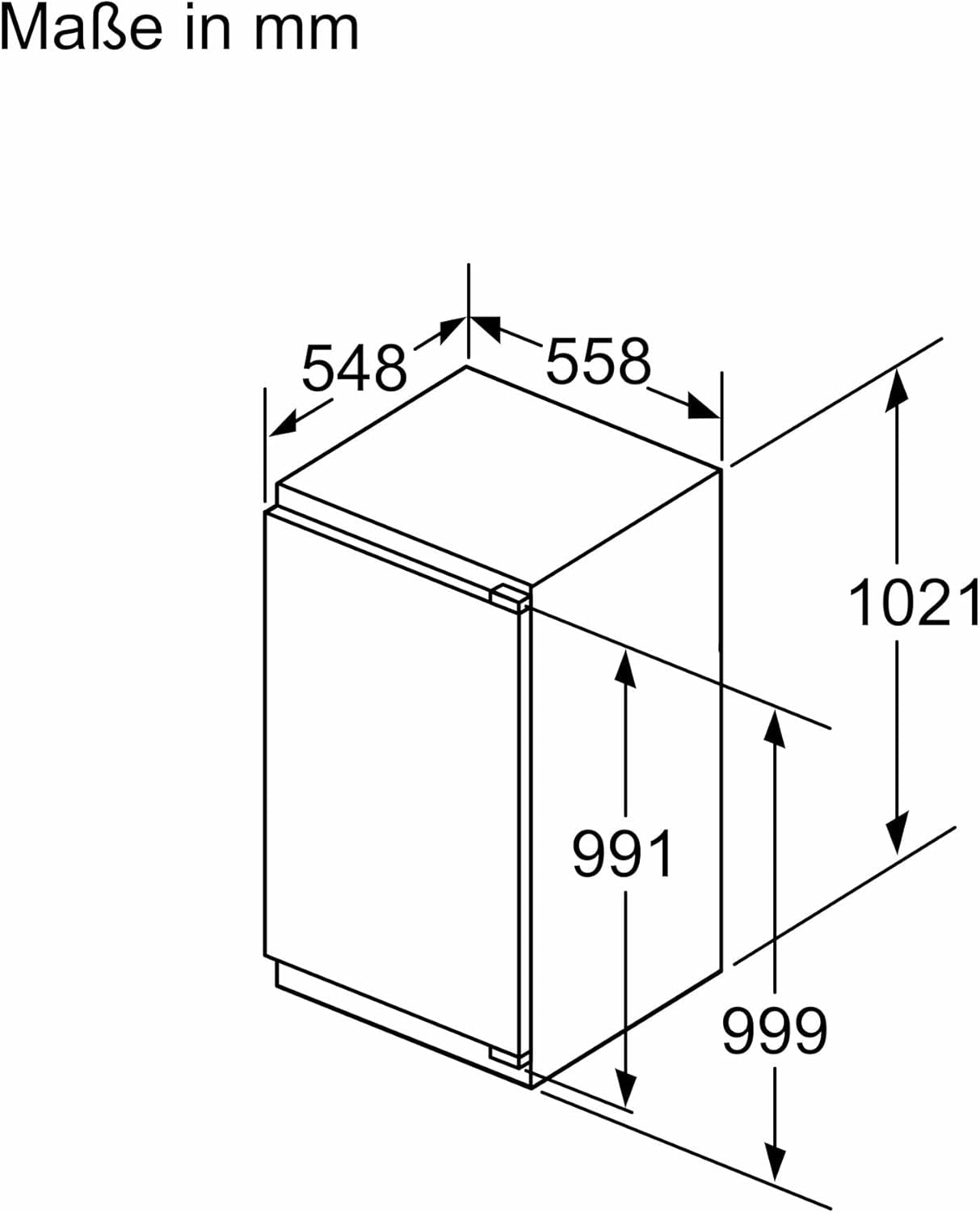 KI31RADD1 Iq500 - Réfrigérateur Encastrable - 102,5 X 56 Cm - 165 L - Fabriqué En Allemagne - Très Silencieux, Hyperfresh Box - Fraîcheur plus Longue - Éclairage LED - Supercooling -