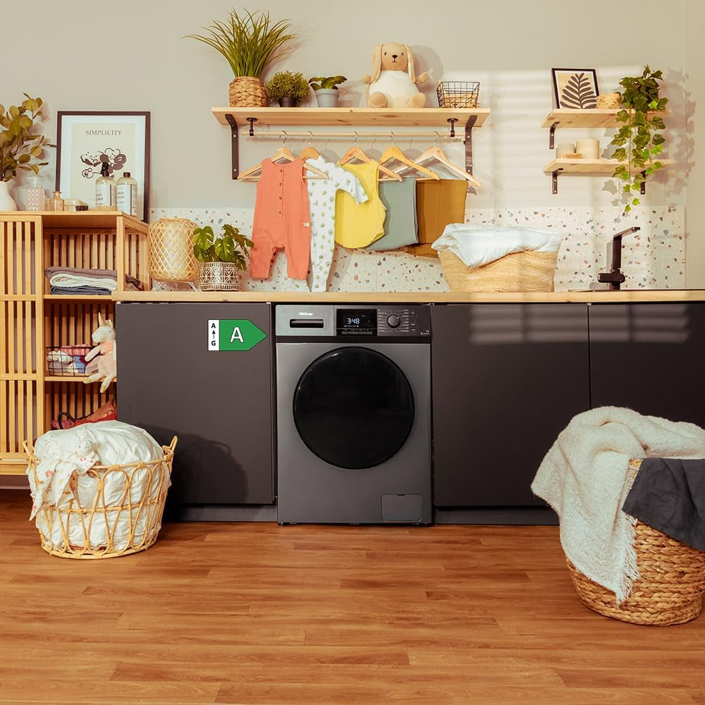Lave-Linge 7Kg Chargement Frontal Bolero Dresscode 7410 Inverter Steel A. 1850W, 1200 Tr/Min Réglable, 16 Programmes, Faible Consommation D'Énergie, Vapeur, Stérilisation Du Linge