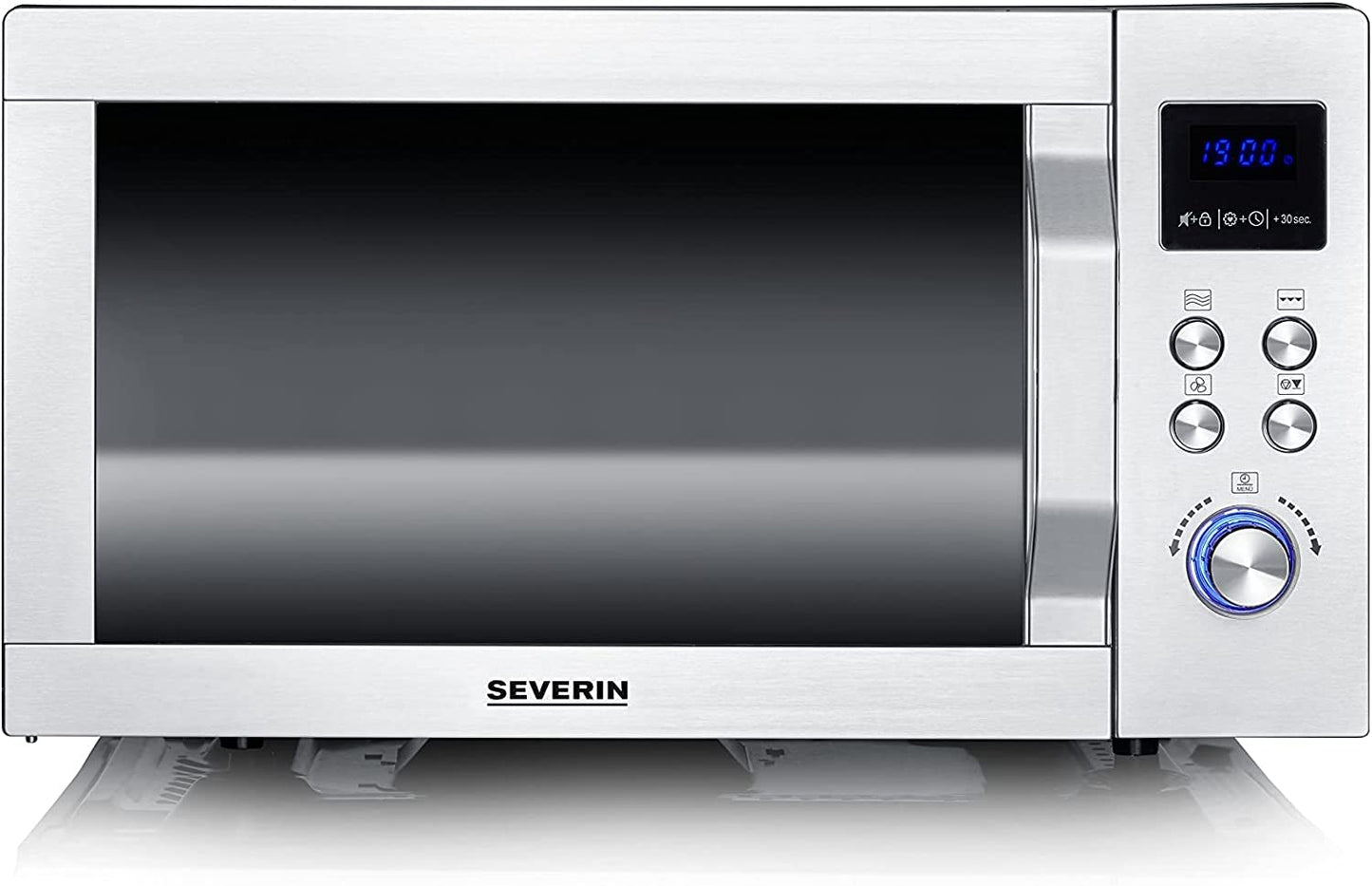 SEVERIN Microwave Oven, 20 L, with Ceramic Flat Bottom, up to 800 W, 6 Power Levels, Black, MW7761