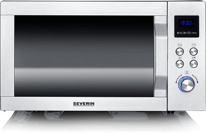 SEVERIN Microwave Oven, 20 L, with Ceramic Flat Bottom, up to 800 W, 6 Power Levels, Black, MW7761