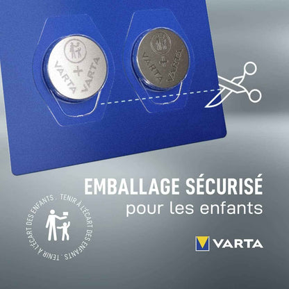 VARTA CR1632 Button Batteries, Pack of 2, Lithium Coin, 3V, Safe Packaging for Kids, for Small Electronic Devices - Watches, Car Keys, Remote Controls | child safety packaging, medical thermometer, heart rate monitor, car key, remote control, scale