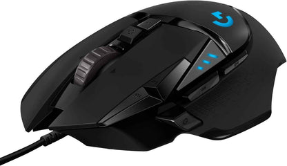 Logitech G G502 HERO High Performance Wired Gaming Mouse | HERO 25K Gaming Sensor, 25600 DPI, RGB, Adjustable Weight, 11 Programmable Buttons, Built-in Memory, PC/Mac - Black