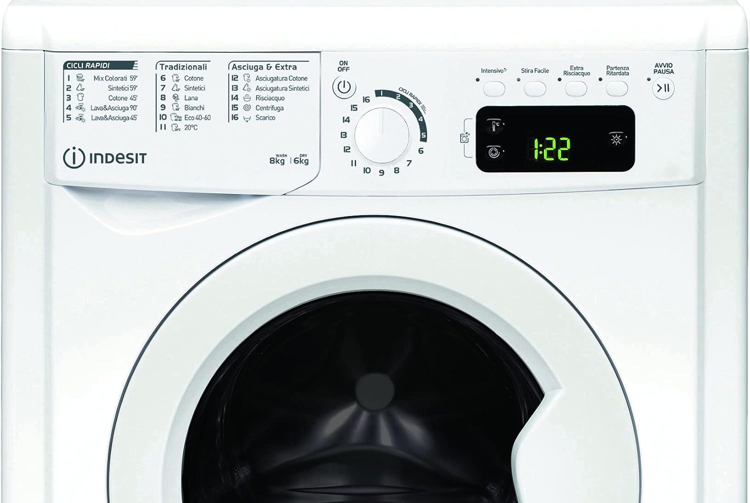 EWDE 861483 W IT N - Lave-Linge 8 Kg Charge Avant, Libre Installation. Centrifugeuse 1400 Tours Par Minute. Largeur 59,5 Cm, Profondeur 53,5 Cm, Hauteur 85 Cm, Classe Énergétique D, Blanc