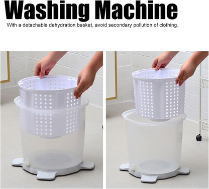 Cryfokt Machine À Laver Portable, Laveuse Manuelle À Vêtements Non Électrique, Laveuse Et Sèche-Linge Avec Coussinets De Panier De Déshydratation, Laveuse À Linge Pour Dortoirs