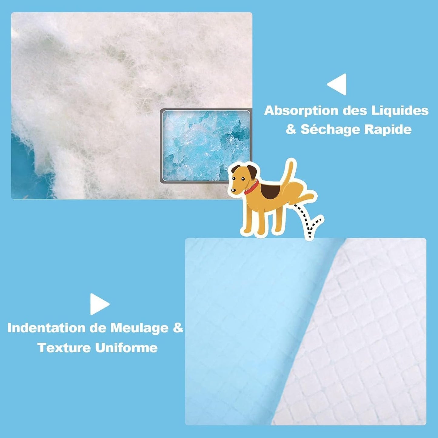 GOPLUS Lot de 300 Tapis Éducateurs pour Chien Chiot, Tapis Hygiénique Absorbant Inférieure Imperméable, Anti-Fuite, 60 x 40 CM