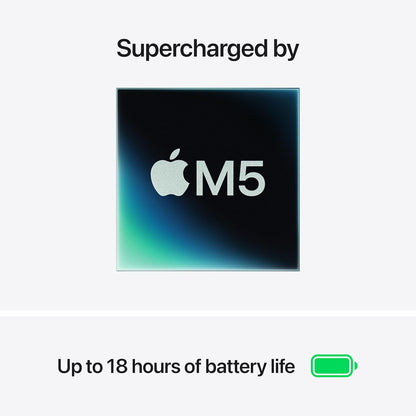 Apple 2026 MacBook Air 15-inch Laptop with M5 chip: Built for AI, 15.3-inch Liquid Retina Display, 16GB Unified Memory, 512GB SSD, 12MP Center Stage Camera, Touch ID, Wi-Fi 7; Midnight