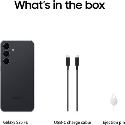 Samsung Galaxy S25 FE Cell Phone (2025), 128GB AI Smartphone, Unlocked Android, Large Display, 4900mAh Battery, High Res-Camera, AI Photo Edits, Durable, US 1 Yr Warranty, JetBlack | AI Smartphone