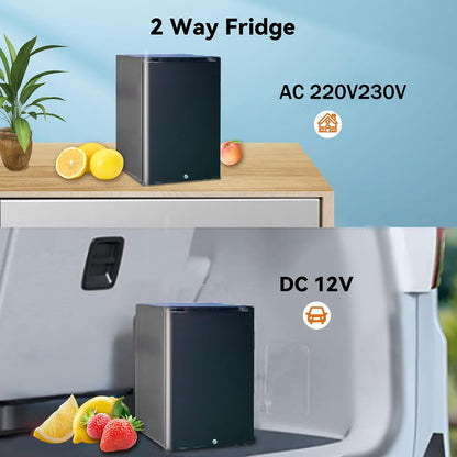 Frigo 12V 220V, 40L, Frigo 12V Camping Car, Frigo Caravane Pour Camping, Déplacements En Voiture, Bureau Et Maison, Noir