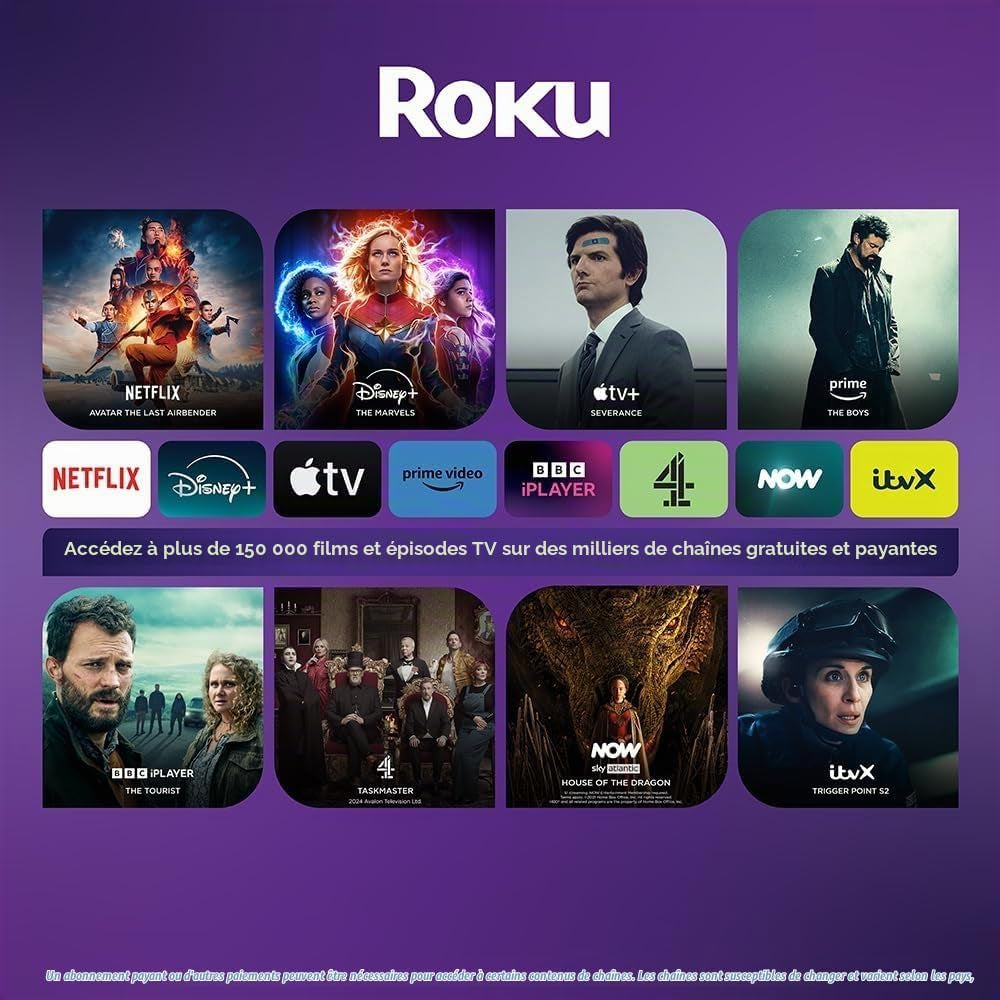 Roku Téléviseur Intelligent Full HD 1080P De 40" Avec Dolby Audio, HDR, Apple TV+, BBC, Netflix, Freeview Play, Dolby Vision Télévision Avec Port USB HDMI, Grand Écran 40"