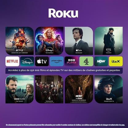 Roku Téléviseur Intelligent Full HD 1080P De 40" Avec Dolby Audio, HDR, Apple TV+, BBC, Netflix, Freeview Play, Dolby Vision Télévision Avec Port USB HDMI, Grand Écran 40"