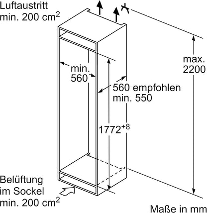 Réfrigérateur Congélateur Encastrable KI87VVFE1 IQ300, 270 Litres, Low Frost
