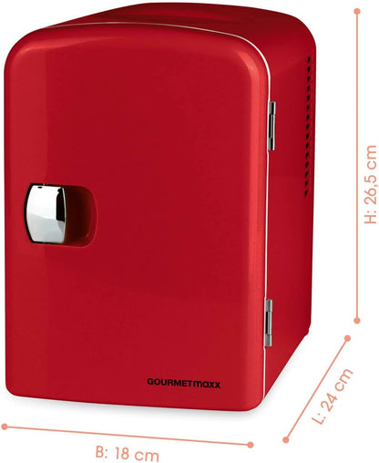 Gourmetmaxx Mini-Réfrigérateur Au Design Rétro | Minibar Adapté À La Bière Ou Aux Snacks | Réfrigérateur À Boissons Également Idéal Pour Les Cosmétiques Ou Le Maquillage | 45 W [Rouge]