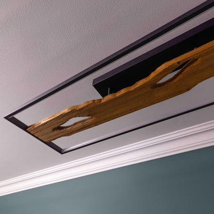 Deckenlampe Landhaus-Stil, Dimmbar, Holzoptik, Lampe | Plafonnier LED, 100X14X30 Cm, 6600 Lm 3000 K, Métal/Bois/Plastique