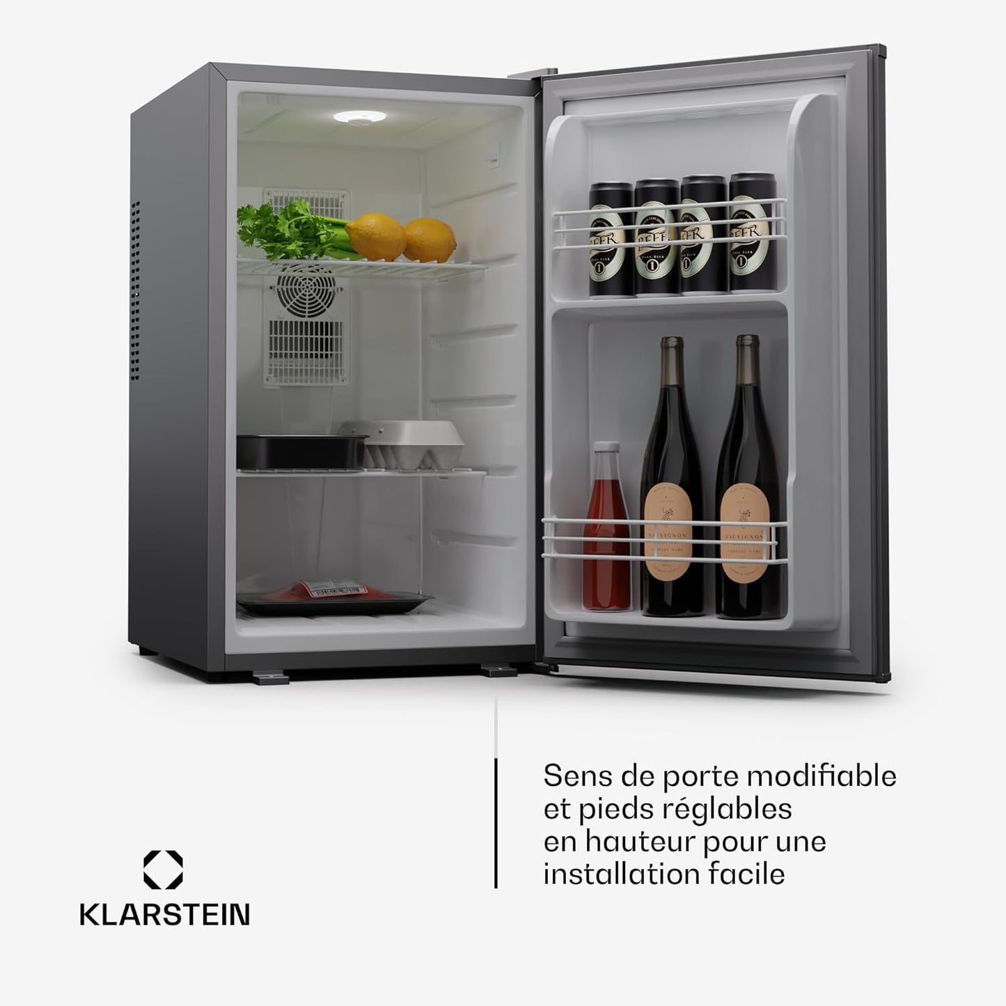 Mini Frigo Et Congelateur De Chambre De 68L, Snacks, Boissons, Petit Frigo Top Silencieux, Mini Bar, Petit Réfrigérateur Camping, Mini Frigo Cosmetique, Refrigerateur Avec Étagères Réglables