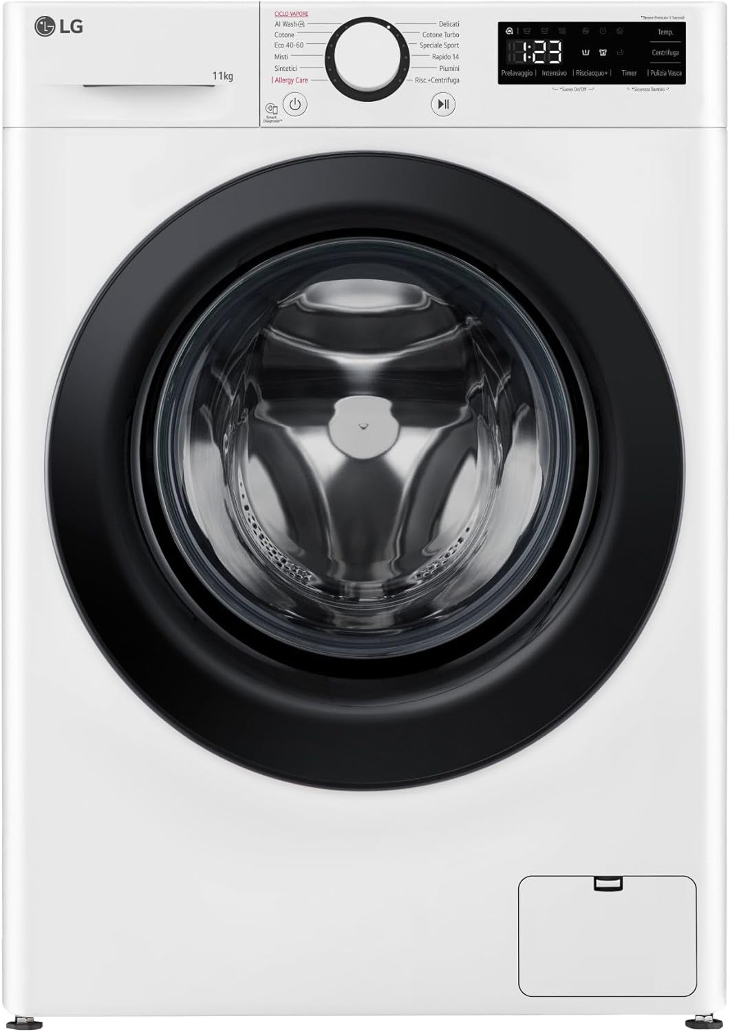 AI DD F4R3011NSWB Machine À Laver Classe a -10%, Charge Avant Série R3, Machine À Laver 11Kg, 1400 Tours, Aiwash, Lavage À La Vapeur, Moteur Direct Drive, Smart Diagnosis, Comptoir, Blanc