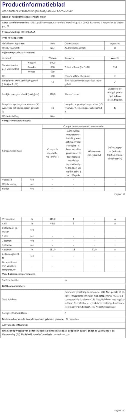 - Refrigerateurs Multiportes  HB 18 FGSAAA - HB 18 FGSAAA