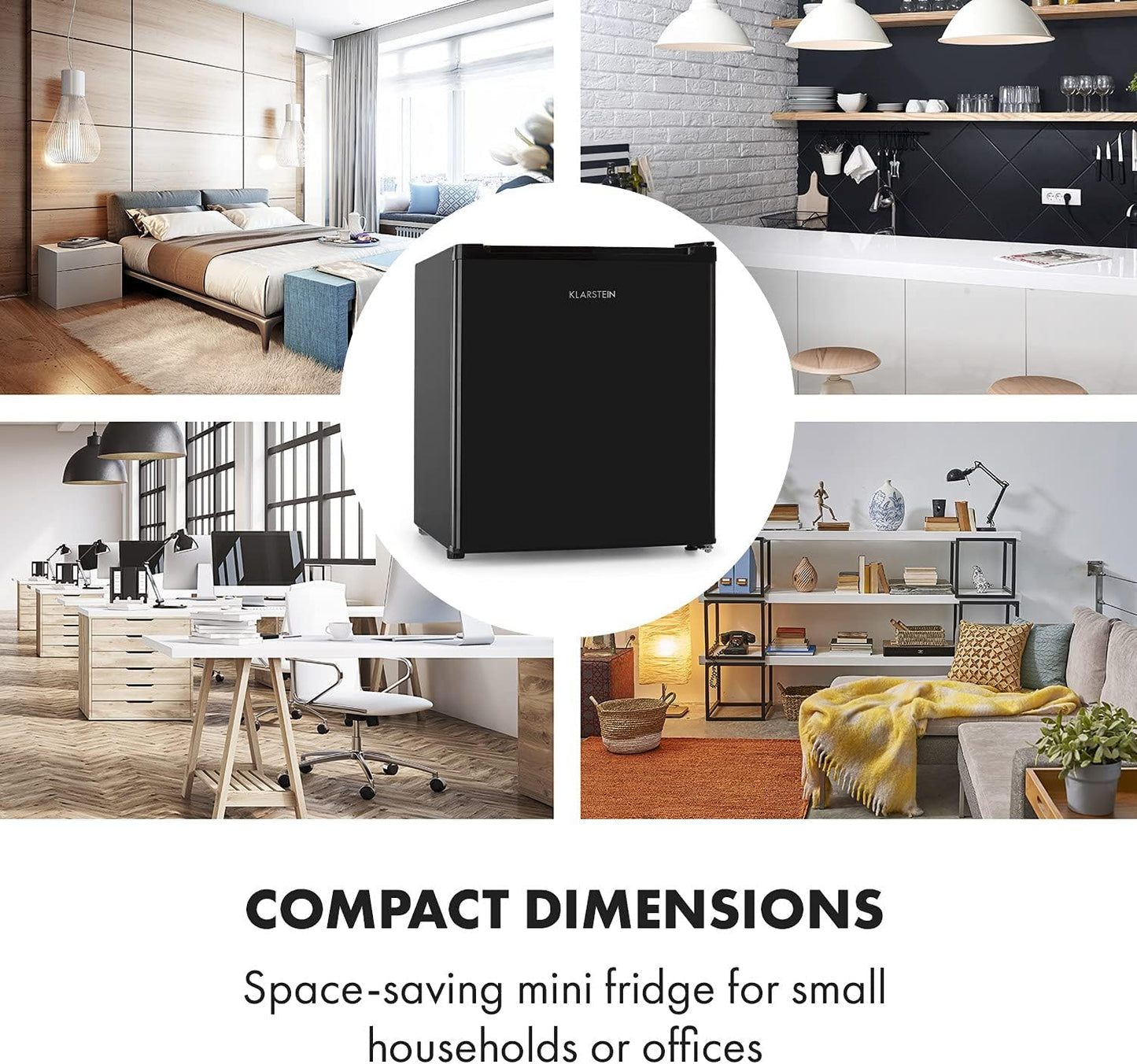 Scooby Mini Réfrigérateur - Système Ecoexcellence, CEE E, Capacité De 40L, Régulateur De Température, Étagère Amovible, Compartiment Bouteille Jusqu'À 2L, 41 Db, Noir