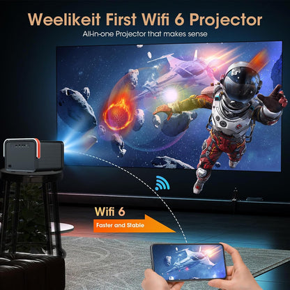 Projecteur, Mini Projecteur Portable 1080P HD 4K, Projecteur Home Cinéma Avec 5G Wifi 6 Et Bluetooth, Projecteur Vidéo Extérieur Pour Phone/Android/Tv Stick/Hdmi/Usb/Ordinateur Portable/Ps5